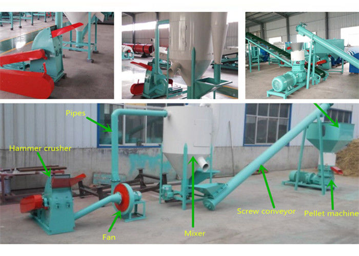 Small Animal / Poultry Feed Manufacturing Machine 500 - 1000kg/H Capacity Easy Operation